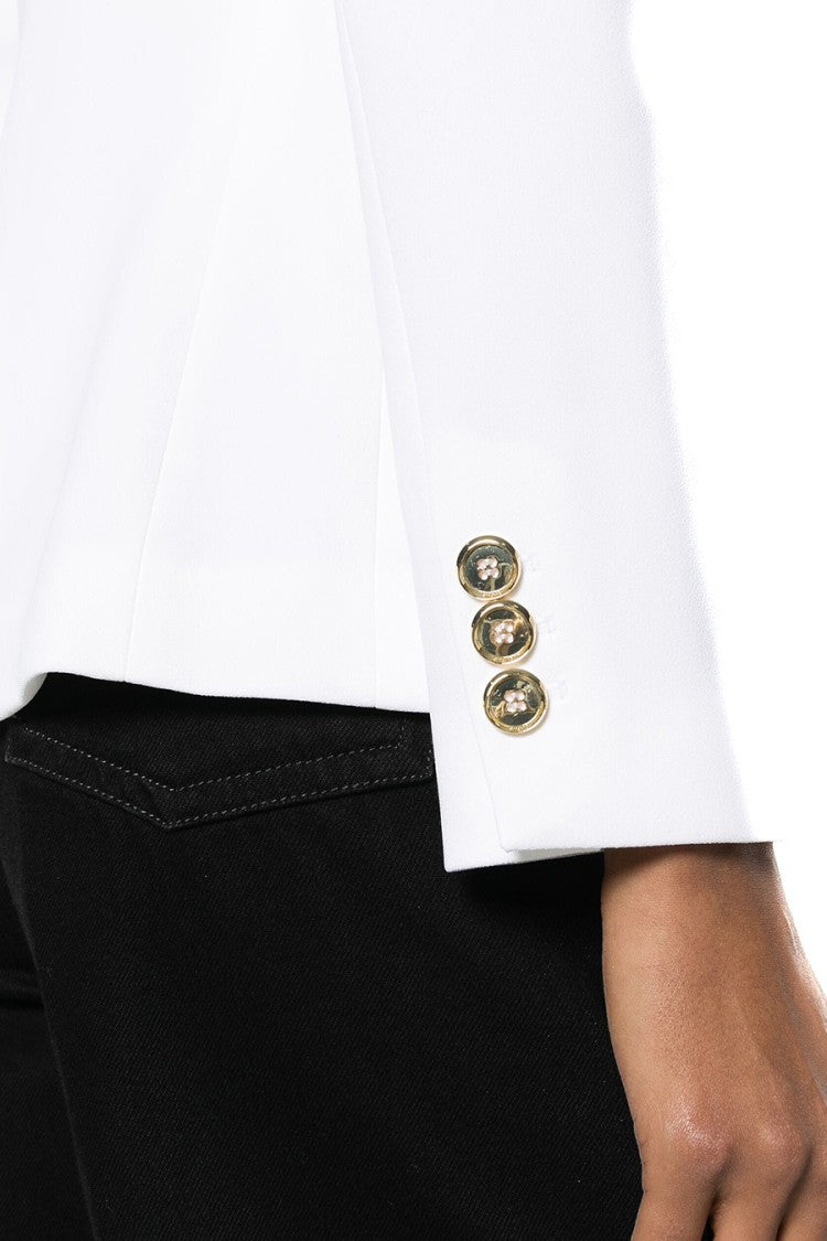 Pinko White Polyester-Blend Double-Breasted Blazer