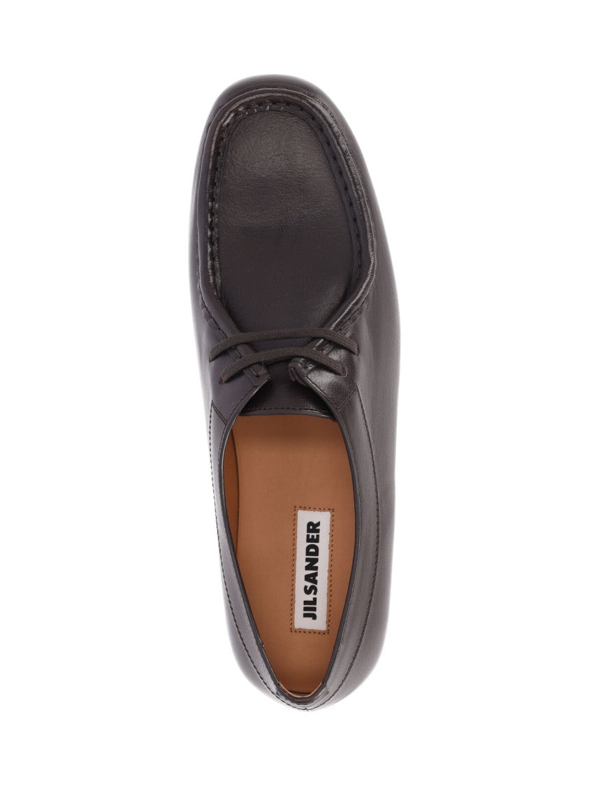 Jil Sander Brown Hood Calfskin Flat Shoes