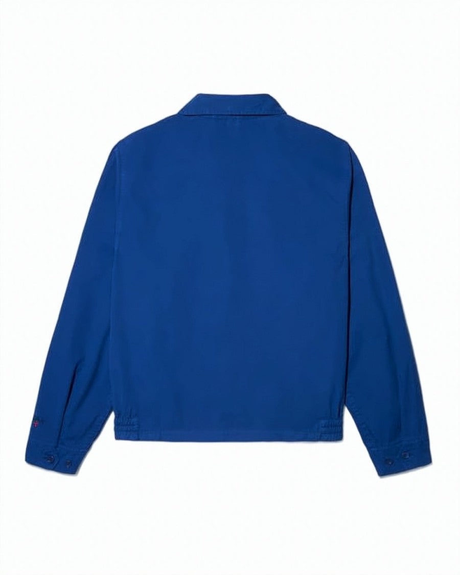 Noah Minimalist Blue Cotton Jacket With Elastic Detailing