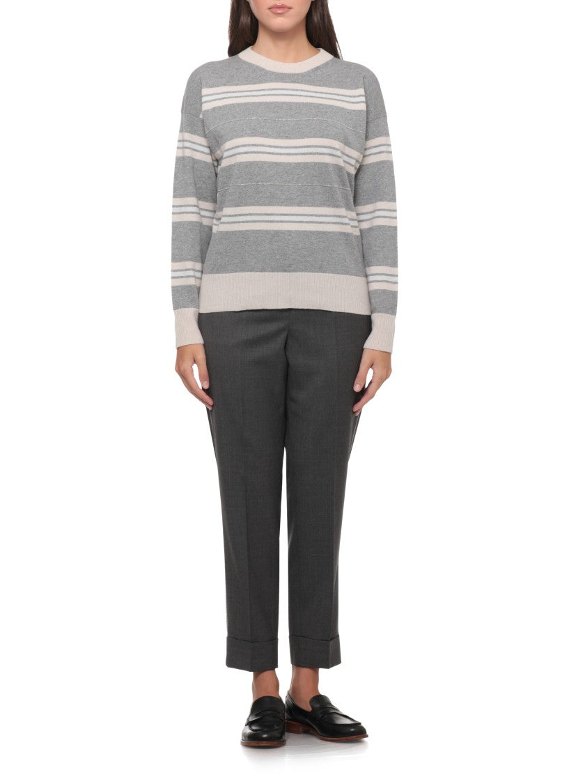 Peserico Color-Contrast Striped Knitwear With Lurex Detail