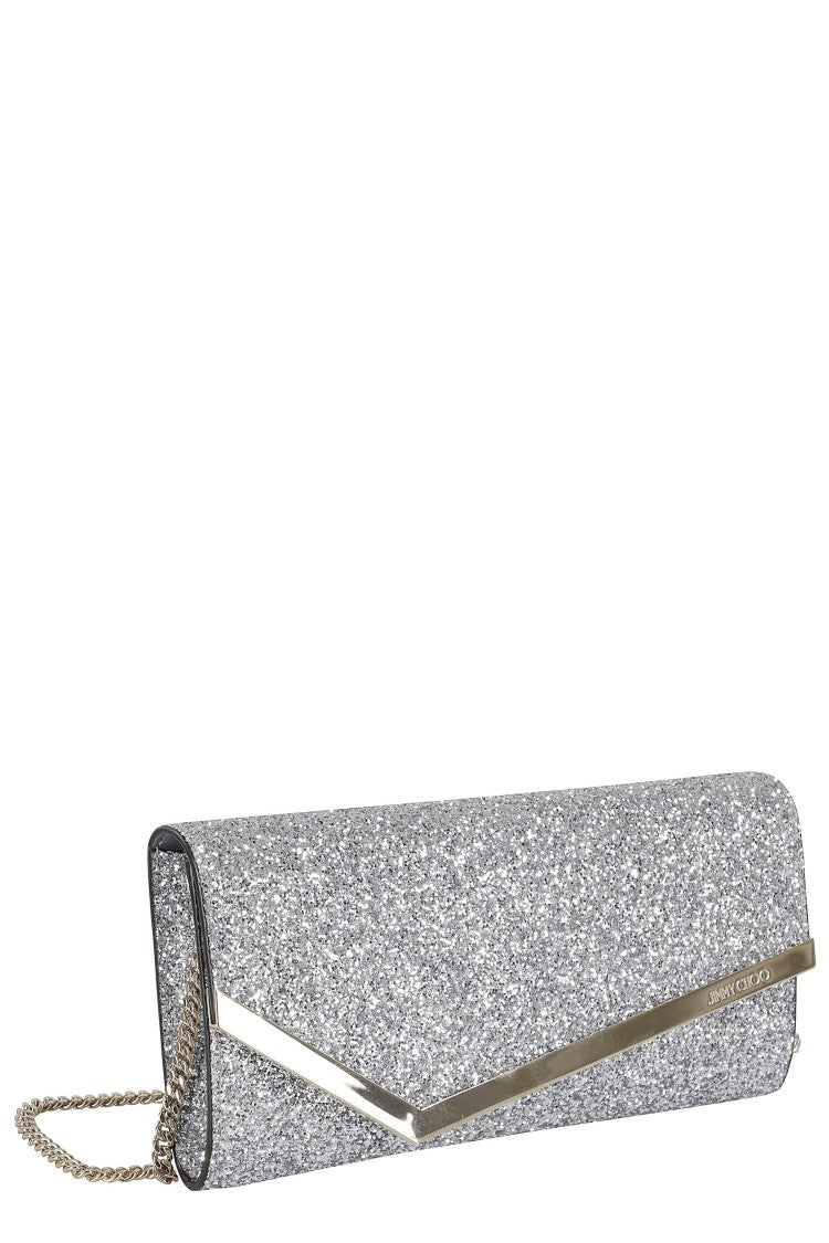 Jimmy Choo Powder Glitter Fabric Clutch
