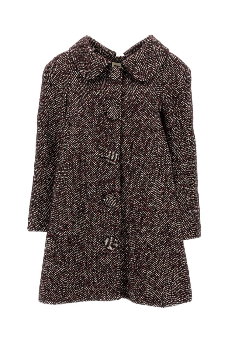 Shushu/Tong Herringbone Wool-Blend Oversized Lapel Long Coat
