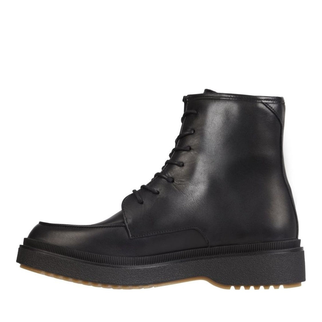 Tommy Hilfiger Black Cleated Lace-Up Leather Boots