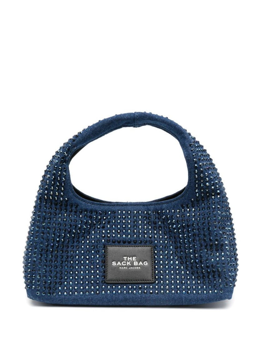 Marc Jacobs Textured Blue Shoulder Bag With Sparkling Embellishments