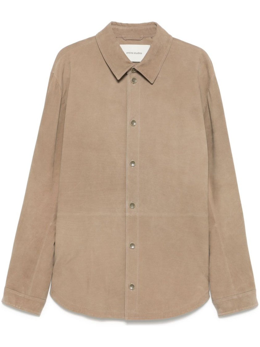 Entire Studios Almond Beige Button-Down Shirt With Relaxed Fit