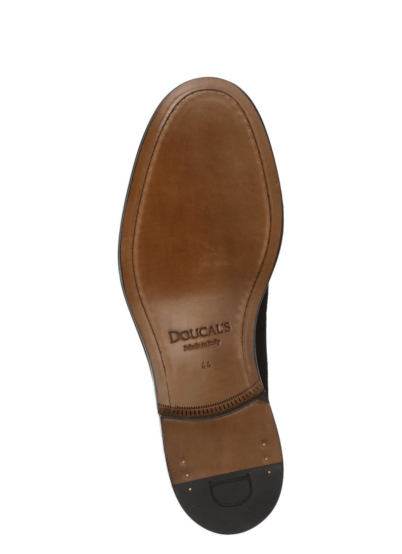 Doucal's Brown Suede Leather Loafers