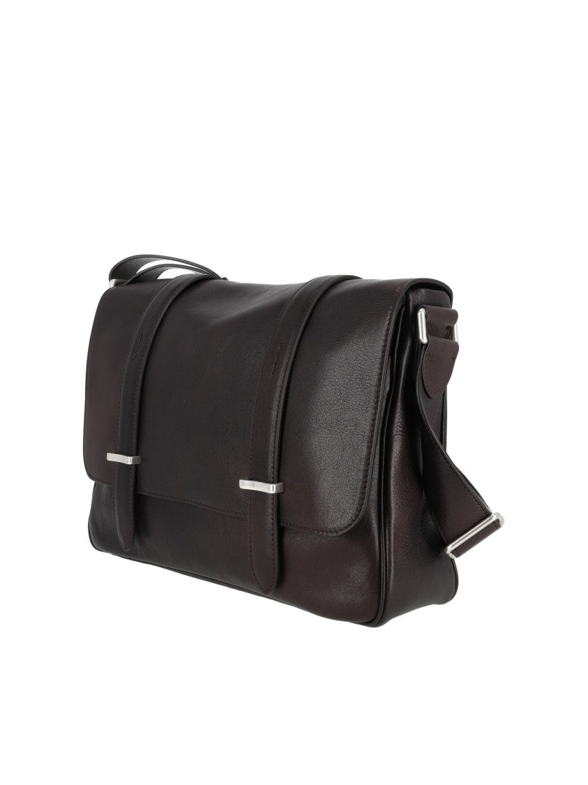 Claudio Orciani Black M Jones Lagoon Calf Leather Messenger Bag