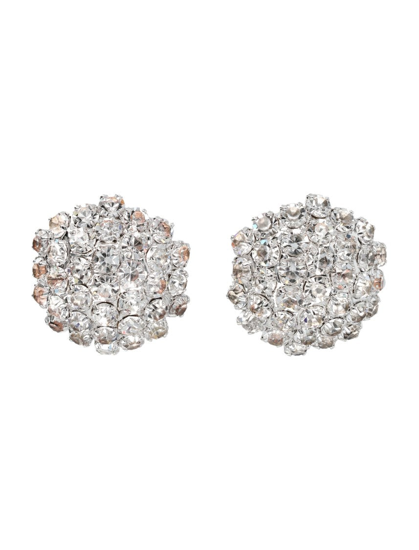 Self-Portrait Crystal Flower Silver Plated Stud Earrings