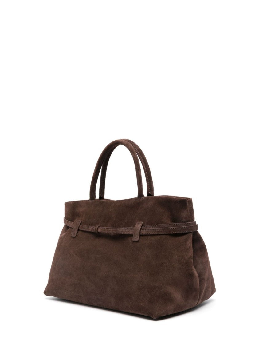 Manu Atelier Dark Brown Le Cambon 35 Suede Handbag