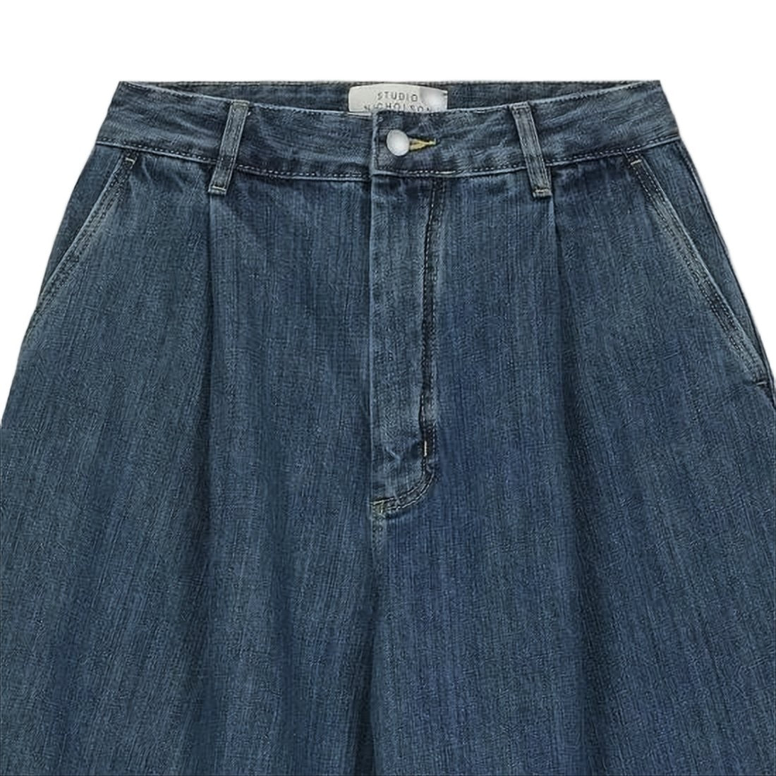 Studio Nicholson High-Waisted Wide-Leg Denim Pants