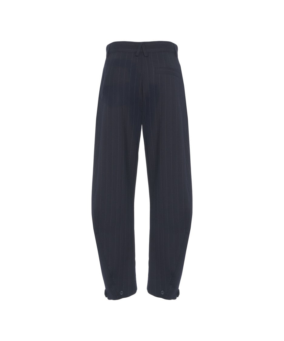 Pinko Pinstripe Tailored Trousers With Structured Waistband And Buttoned Cuffs