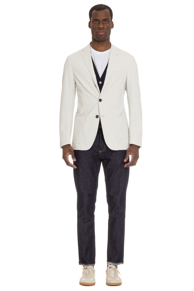 Eleventy Nylon Stretch Technical Jacket With Front Panel
