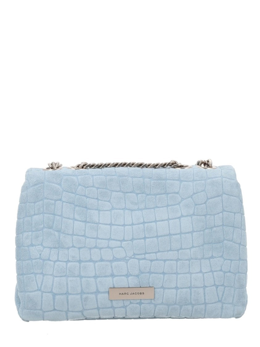 Marc Jacobs Blue Crocodile Pattern Calf Leather Shoulder Bag