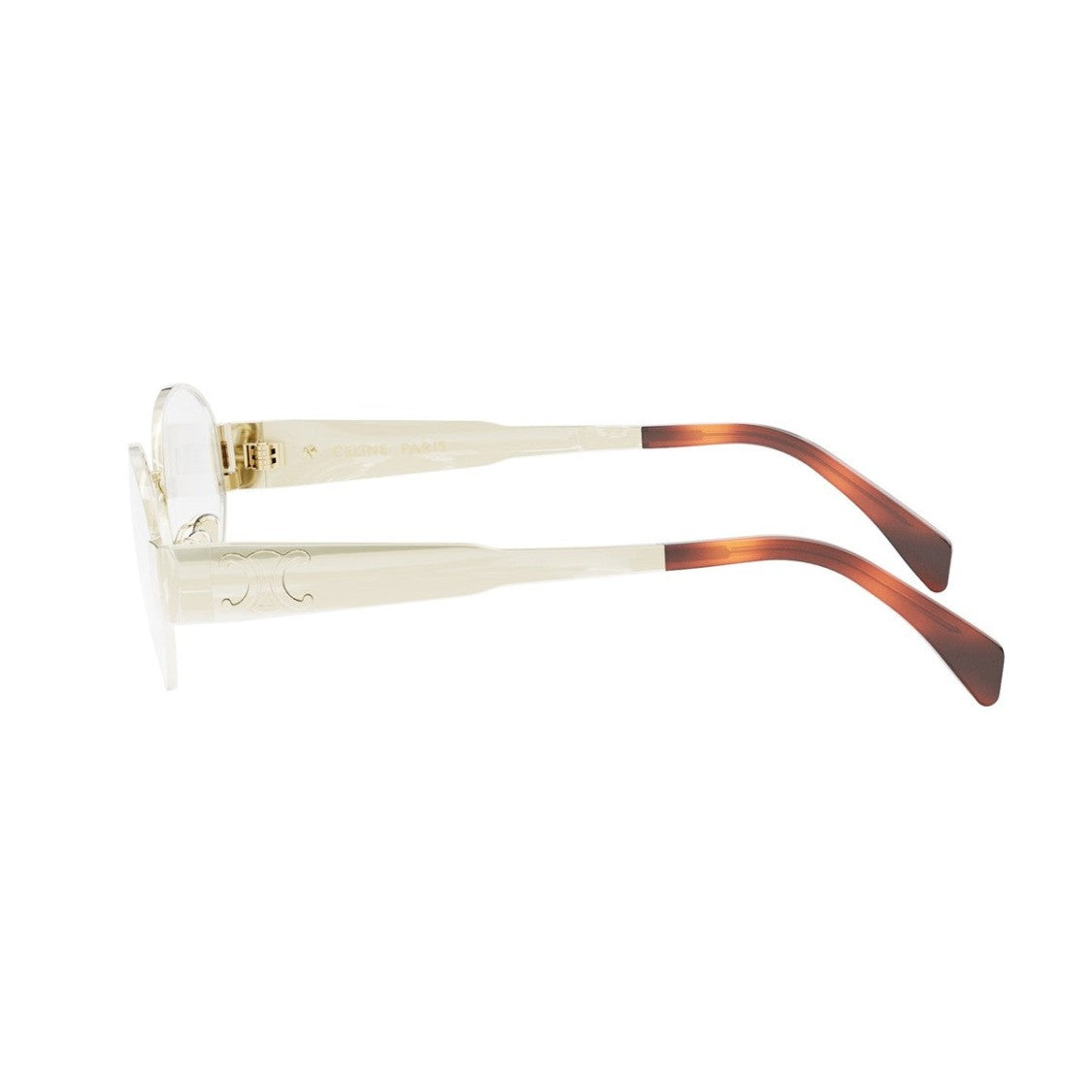 Celine Gold Metal Triomphe Metal Oval Sunglasses