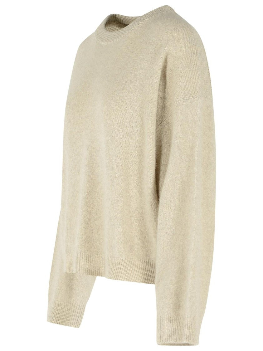 Loulou De Saison Stone Melange Tristan Dropped-Shoulder Wool Sweater