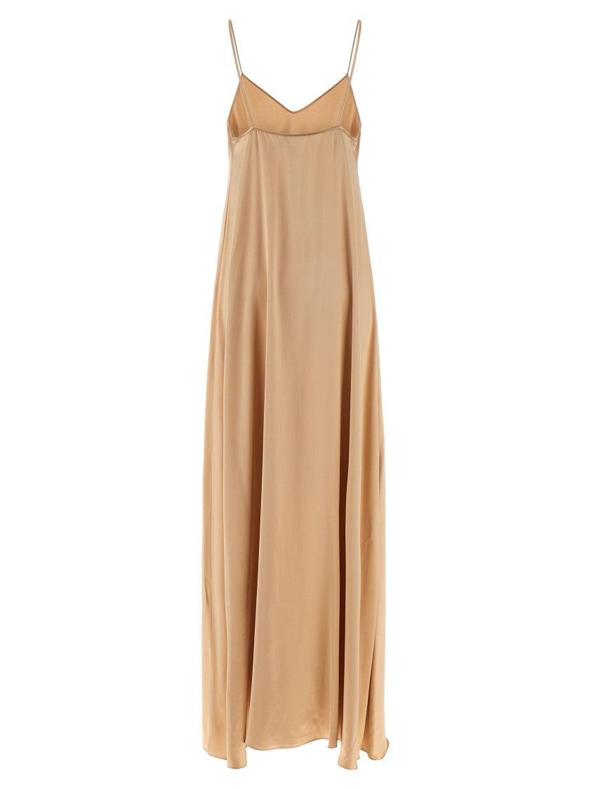 Ferragamo Fluid Viscose Maxi Dress With V-Neck And Spaghetti Straps