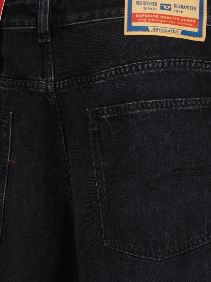 Diesel Wide-Leg Black Jeans With Classic Five-Pocket Design