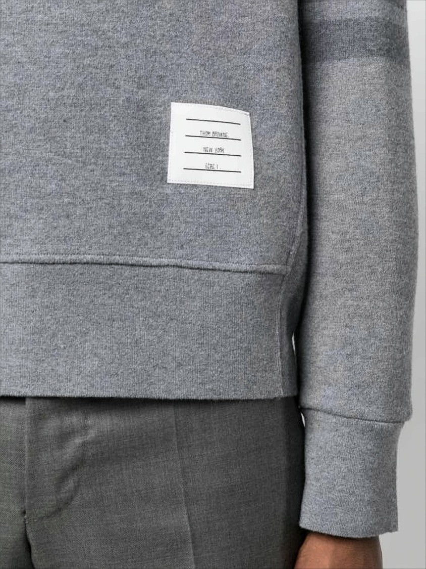 Thom Browne Medium Grey Wool Polo Shirt With Classic Collar And Minimalist Details
