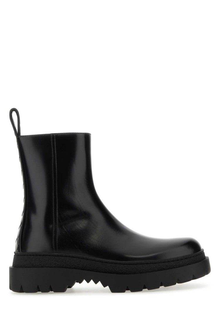 Bottega Veneta Black Leather Highway Ankle Boots