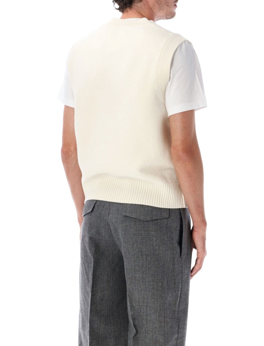 Ami Paris Sleeveless Adc V-Neck Knit Sweater