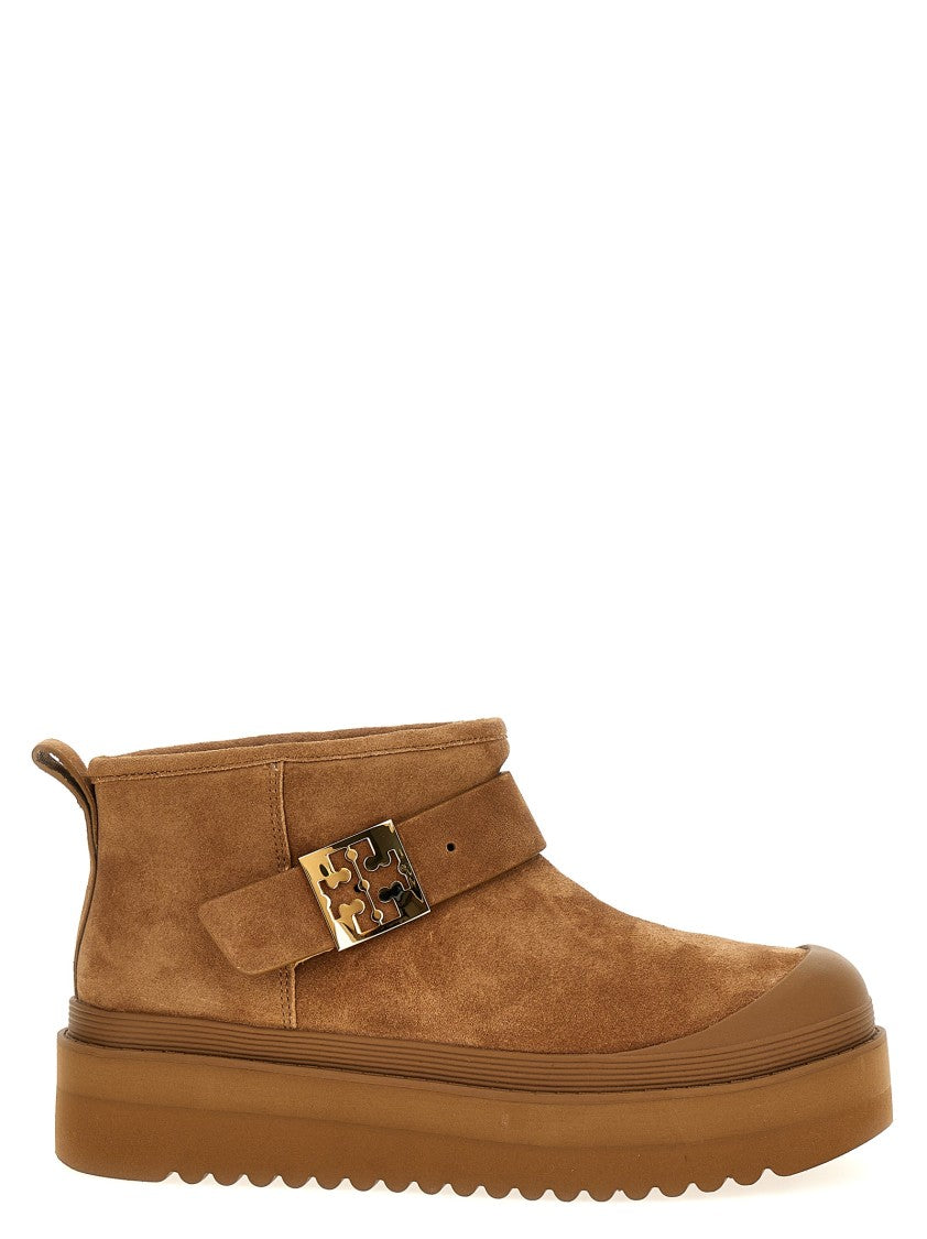 Tory Burch Mellow Shearling Platform' Ankle Boots