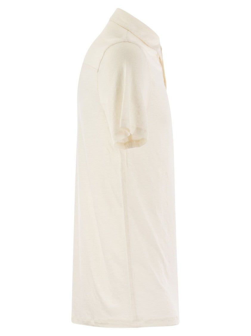 Majestic Linen Short-Sleeved Polo Shirt