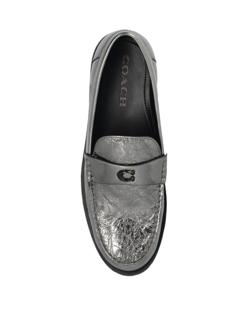 Coach Jocelyn Crinkle Leather Logo Loafers