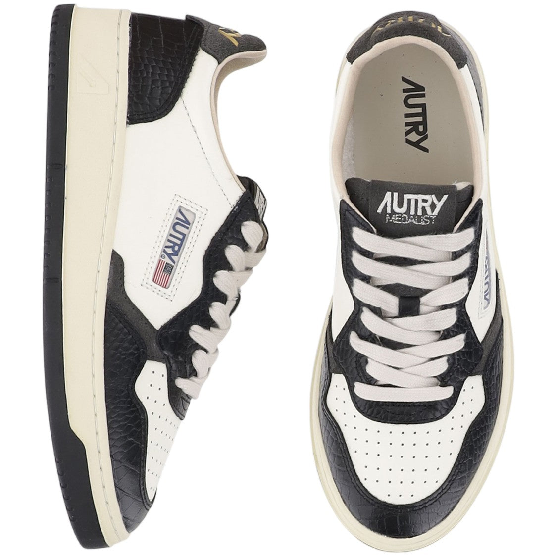 Autry Medalist Low Leather Sneakers With Contrasting Panels