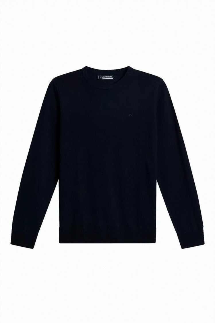 J Lindeberg Crew Neck Sweater In Fine Merino Wool