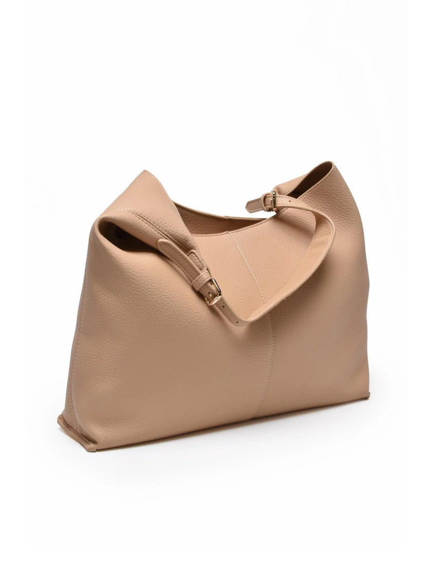 Ermanno Firenze Beige Veronica Polyurethane Tote Bag