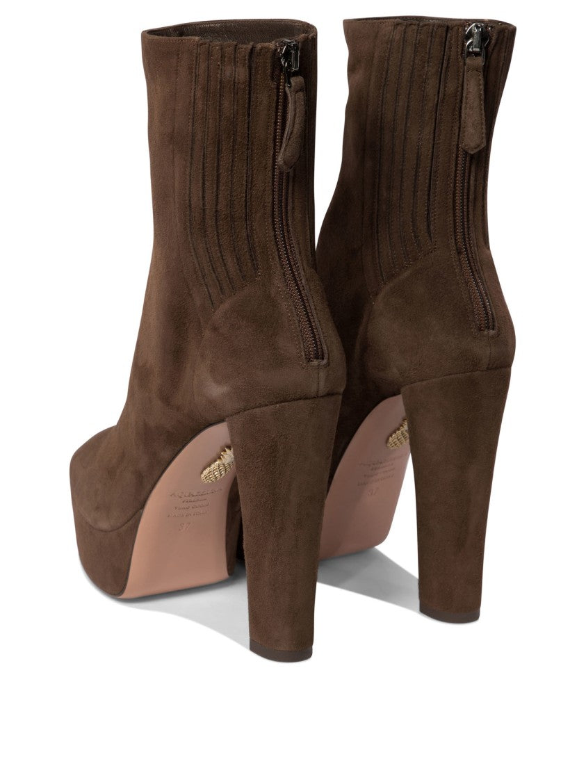 Aquazzura Plateau Ankle Boots With Heel