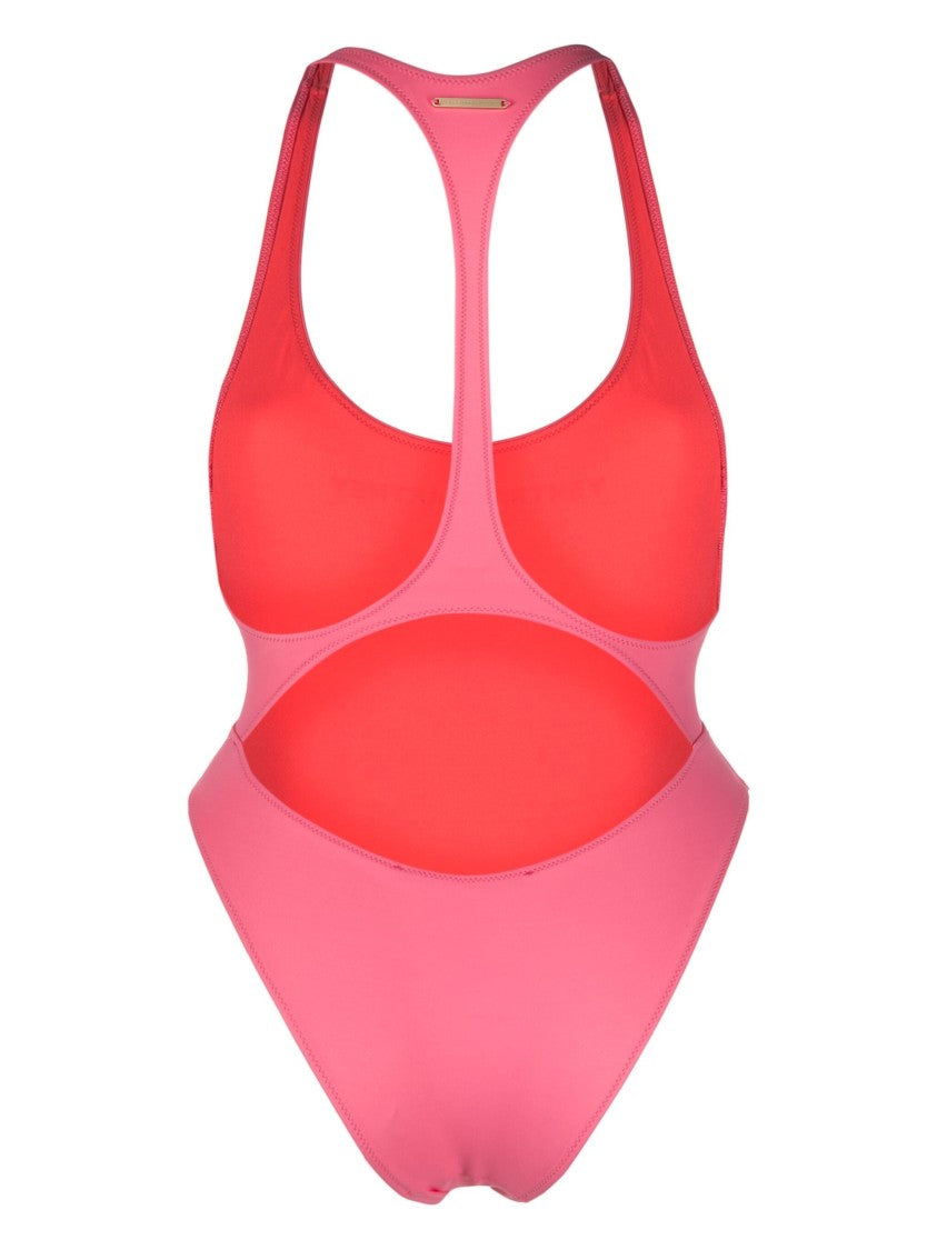 Stella Mccartney Racerback One-Piece Swimwear In Pink