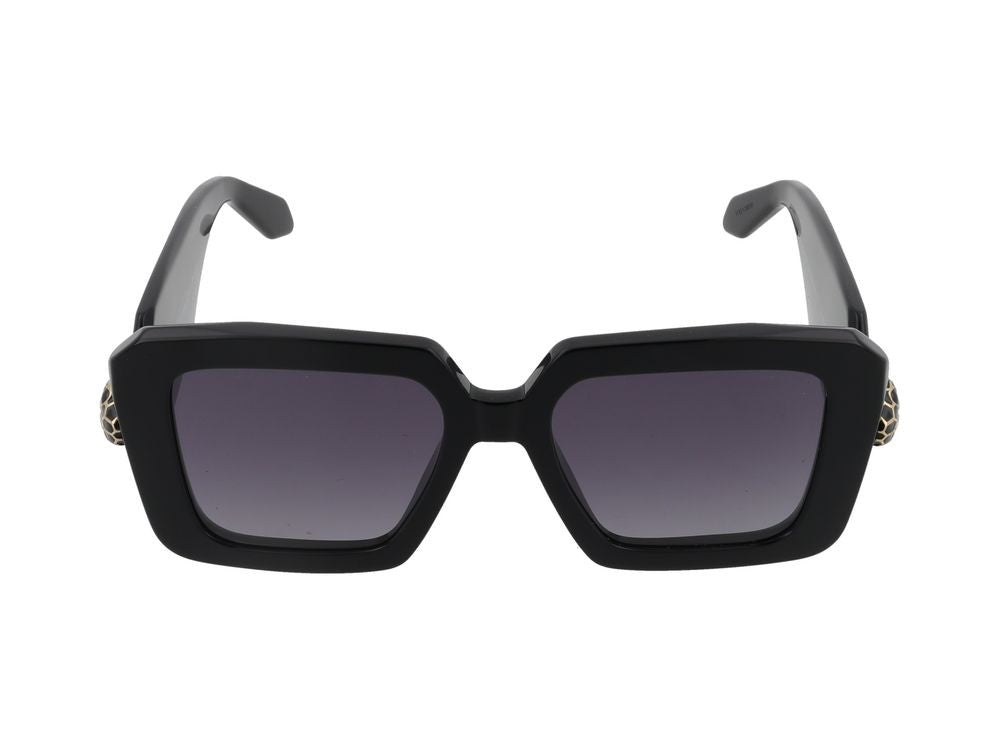 Bulgari Oversized Square Frame Gold-Tone Detail Sunglasses