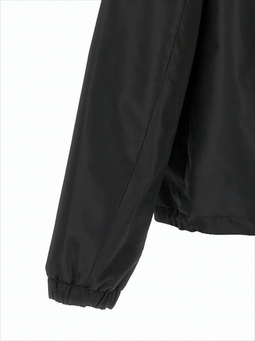 Fendi Black Hooded Jacket With Minimalist Design And Subtle Logo