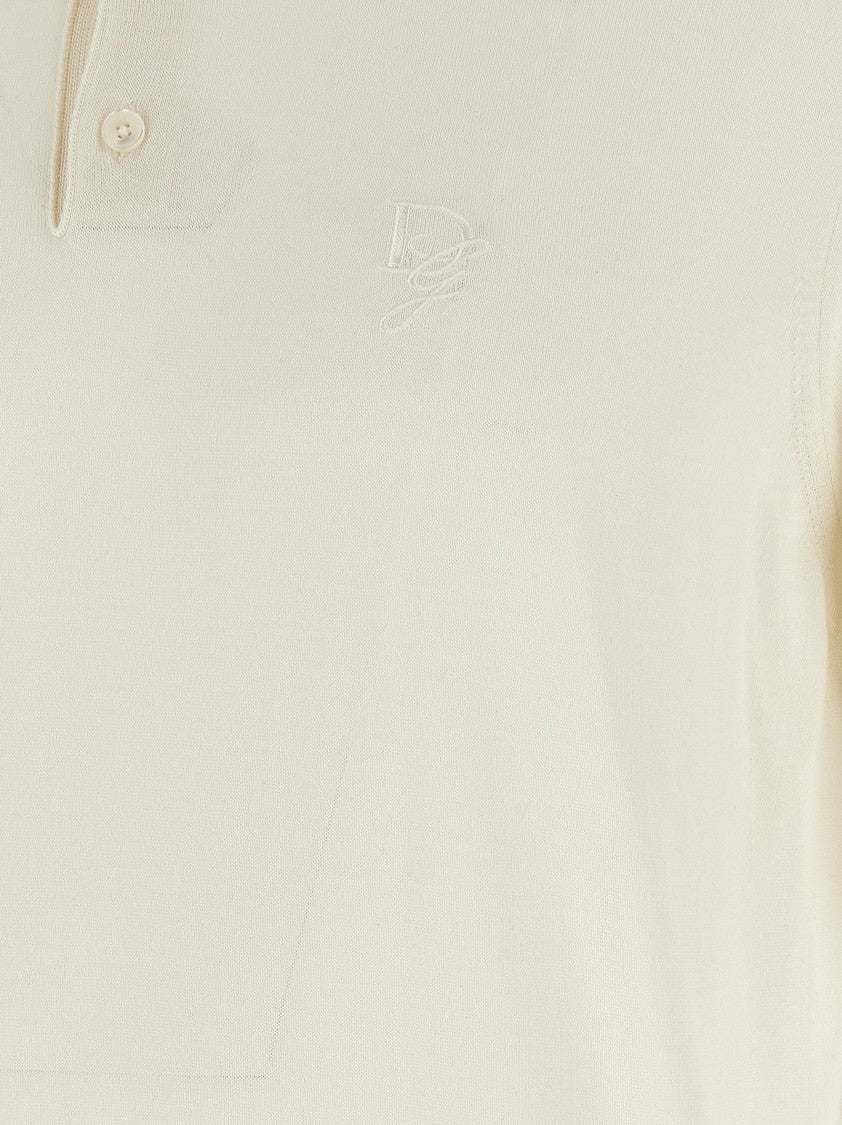 Dolce & Gabbana Silk Knit Polo Shirt With Logo Embroidery
