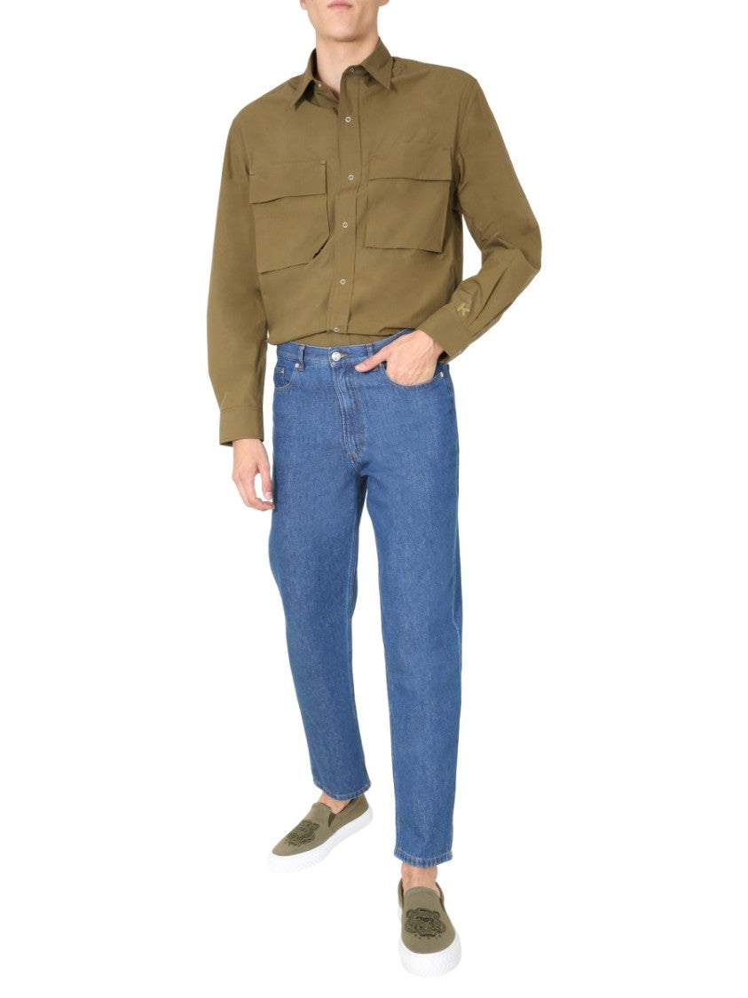 Kenzo Cropped Brown Oversize Shirt