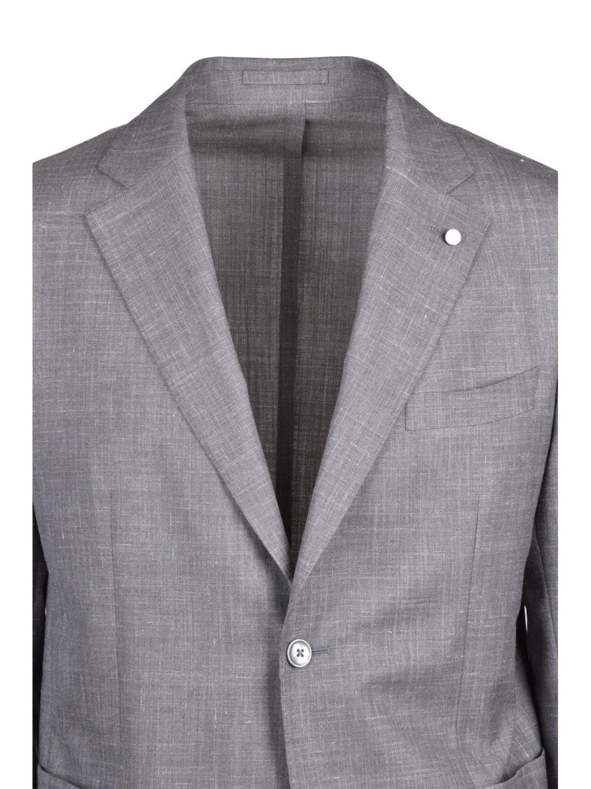 Luigi Bianchi Wool Silk Linen Jacket - Grey