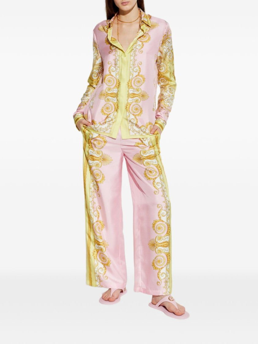 Versace Baroque-Inspired Silk Shirt With Golden Motifs