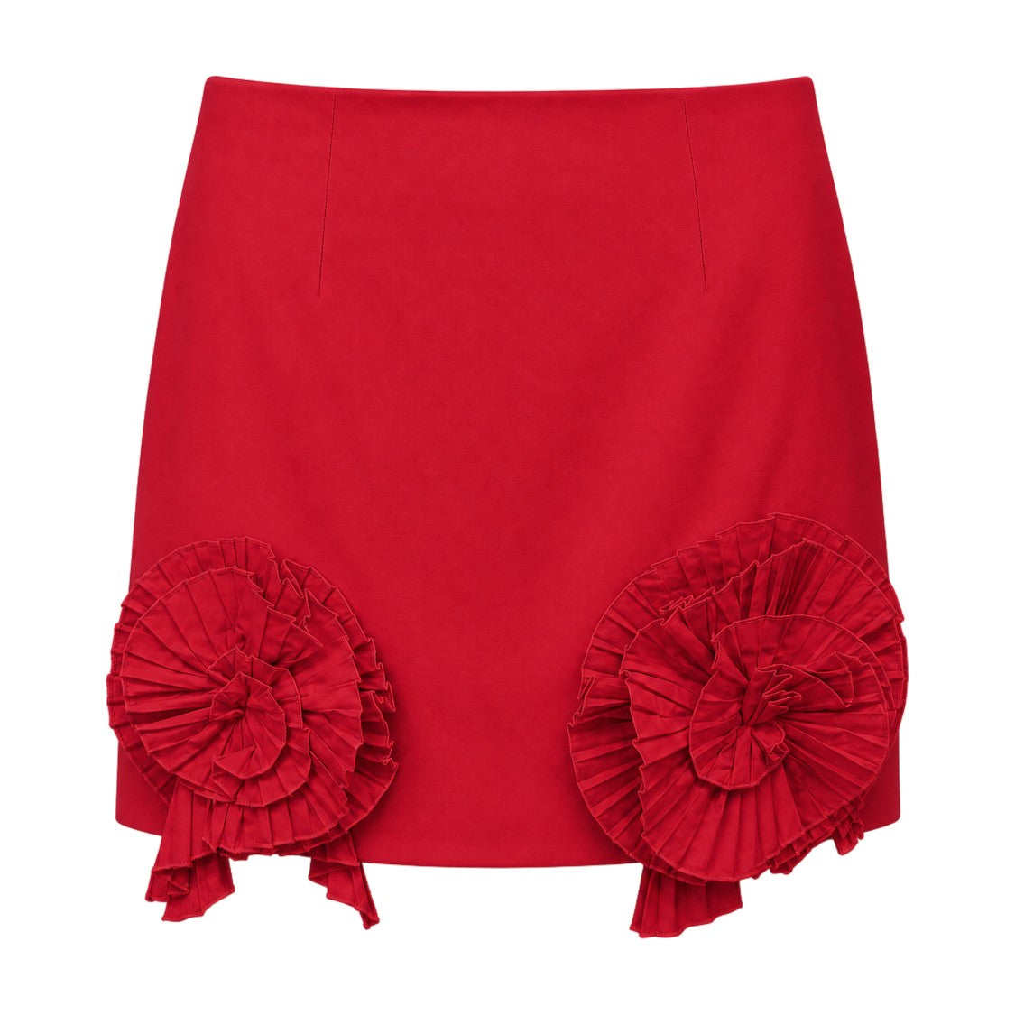 Blumarine Red Floral Appliqué Mini Skirt