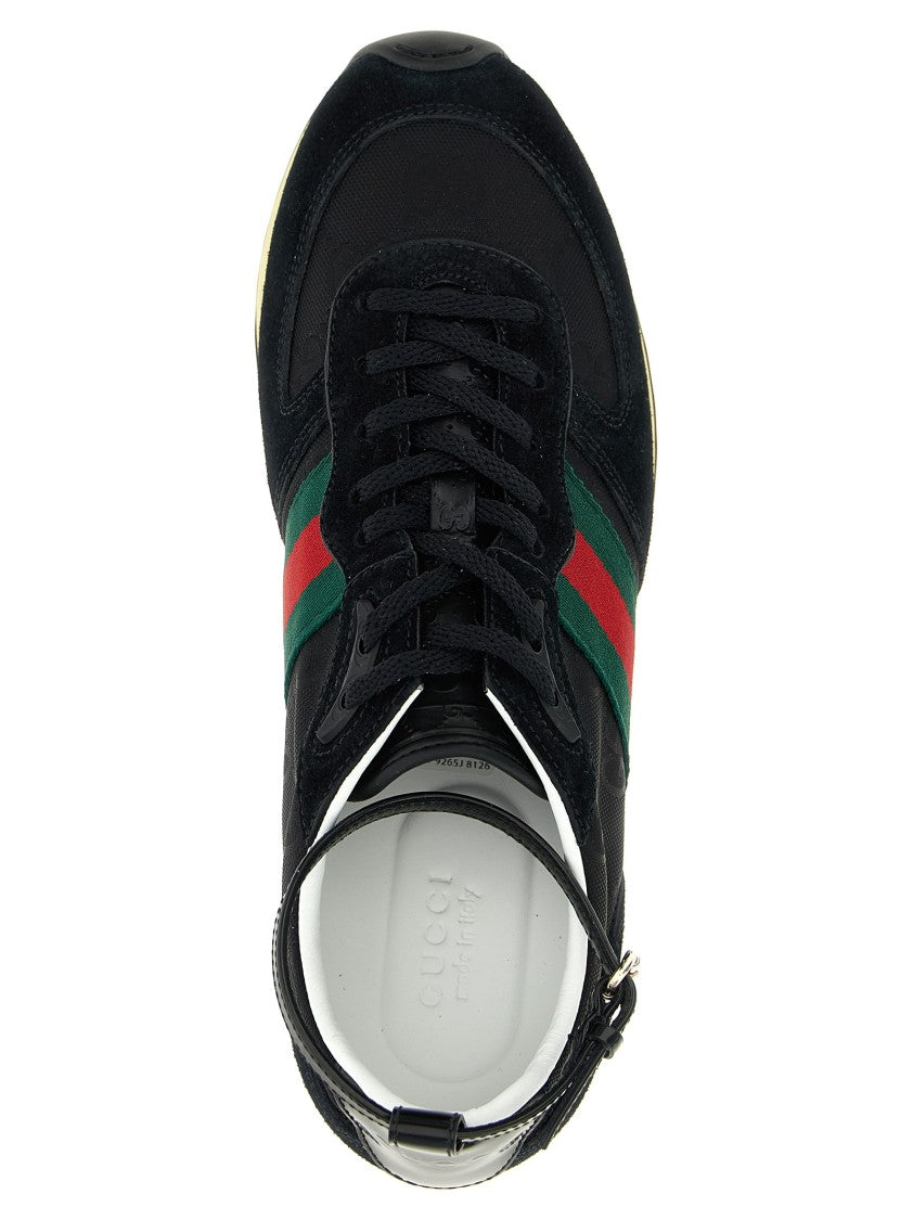 Gucci Re-Motion Suede Sneakers With Gg Nylon Inserts