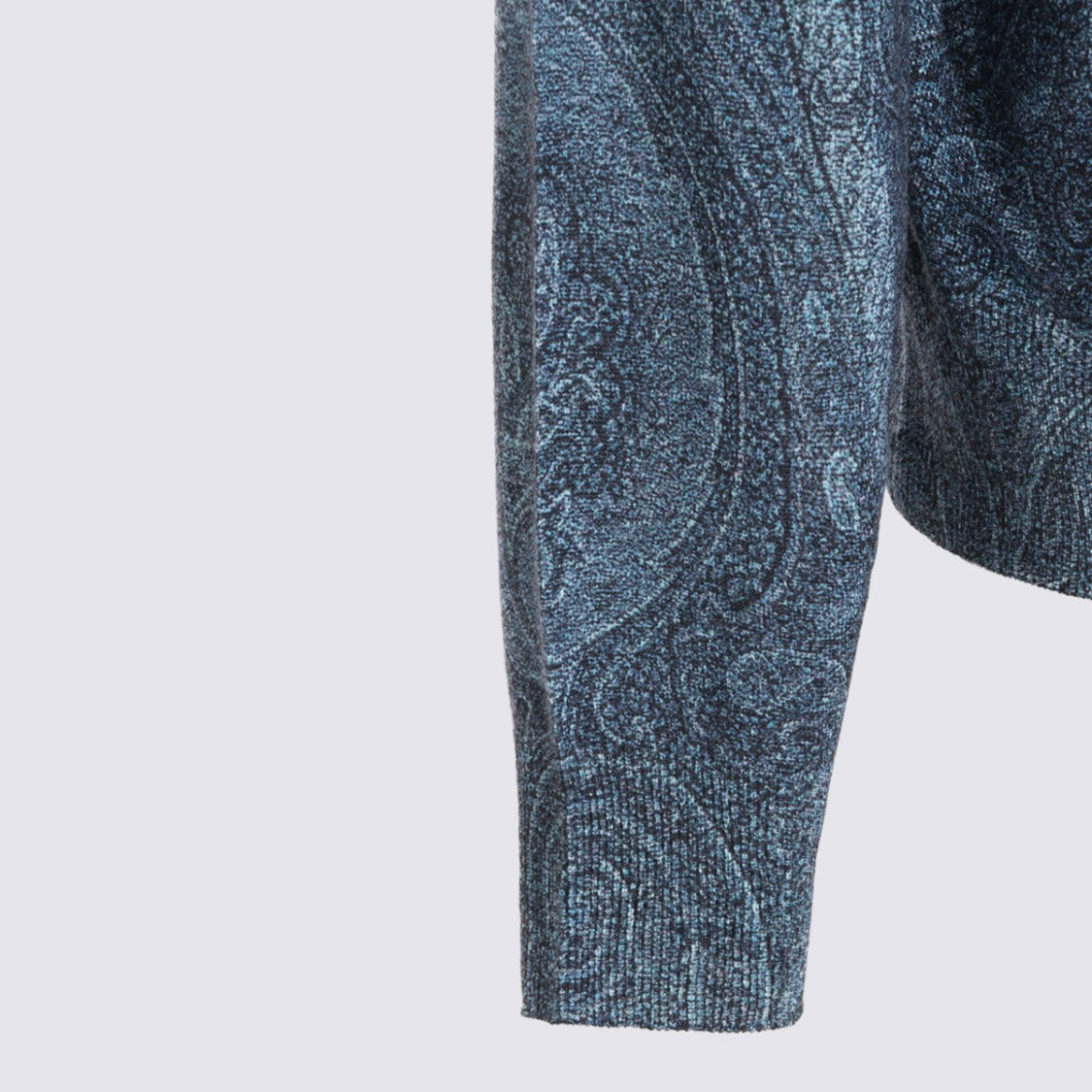 Etro Paisley Pattern Turtleneck Sweater With Ribbed Cuffs