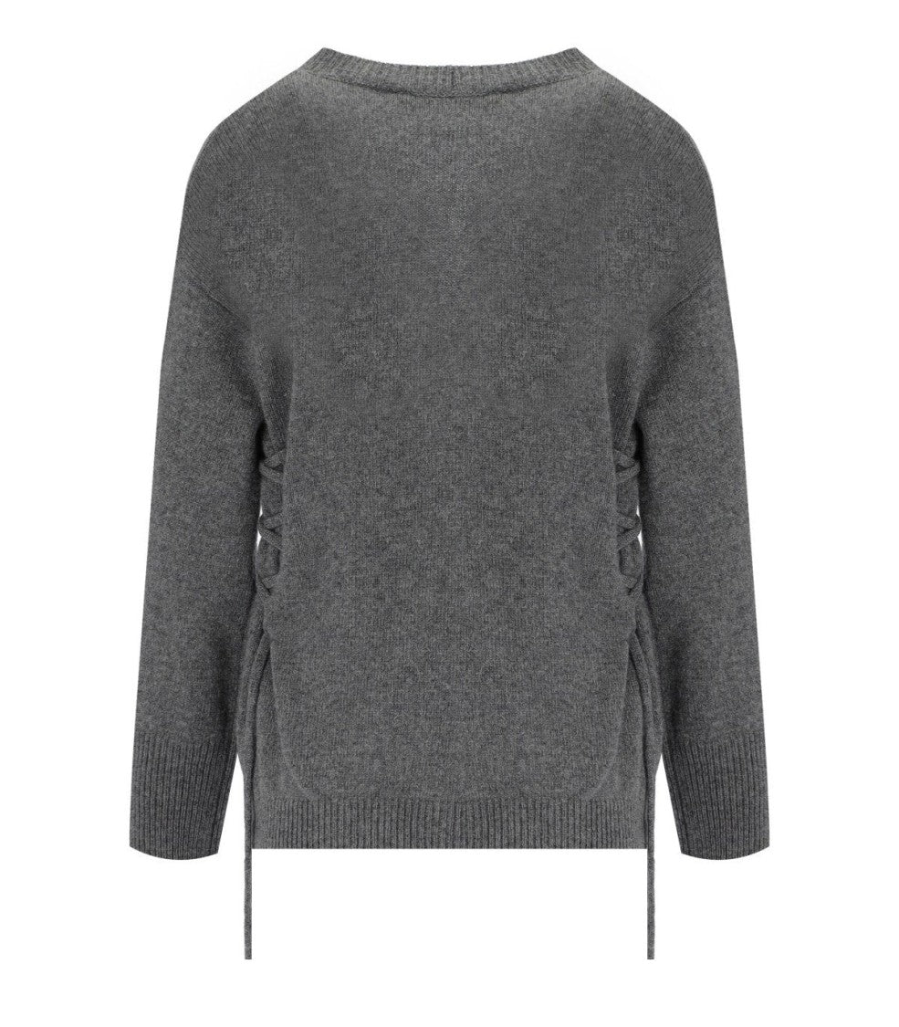 Federica Tosi Grey Cardigan With Laces