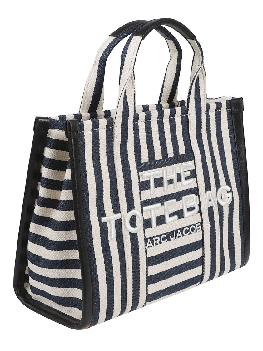 Marc Jacobs Structured Canvas Tote Bag With Leather Trim