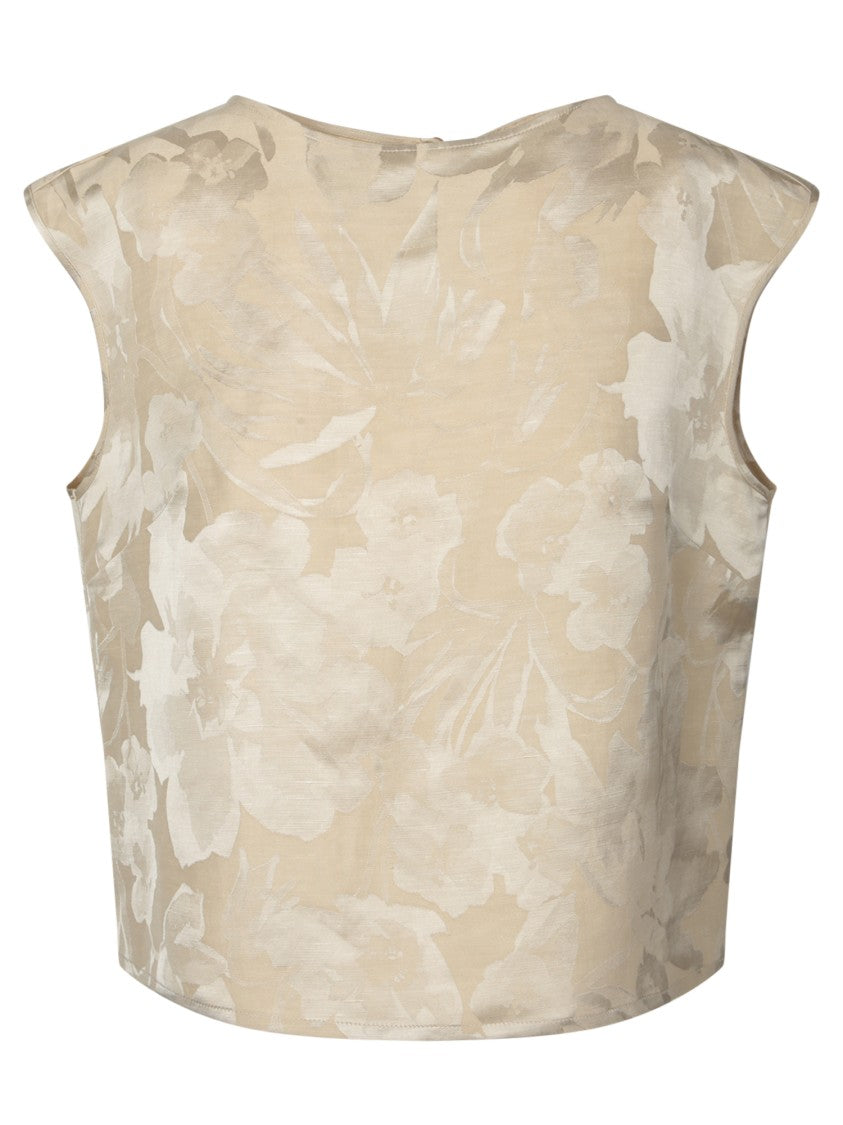 Incotex Floral Jacquard Sleeveless Top