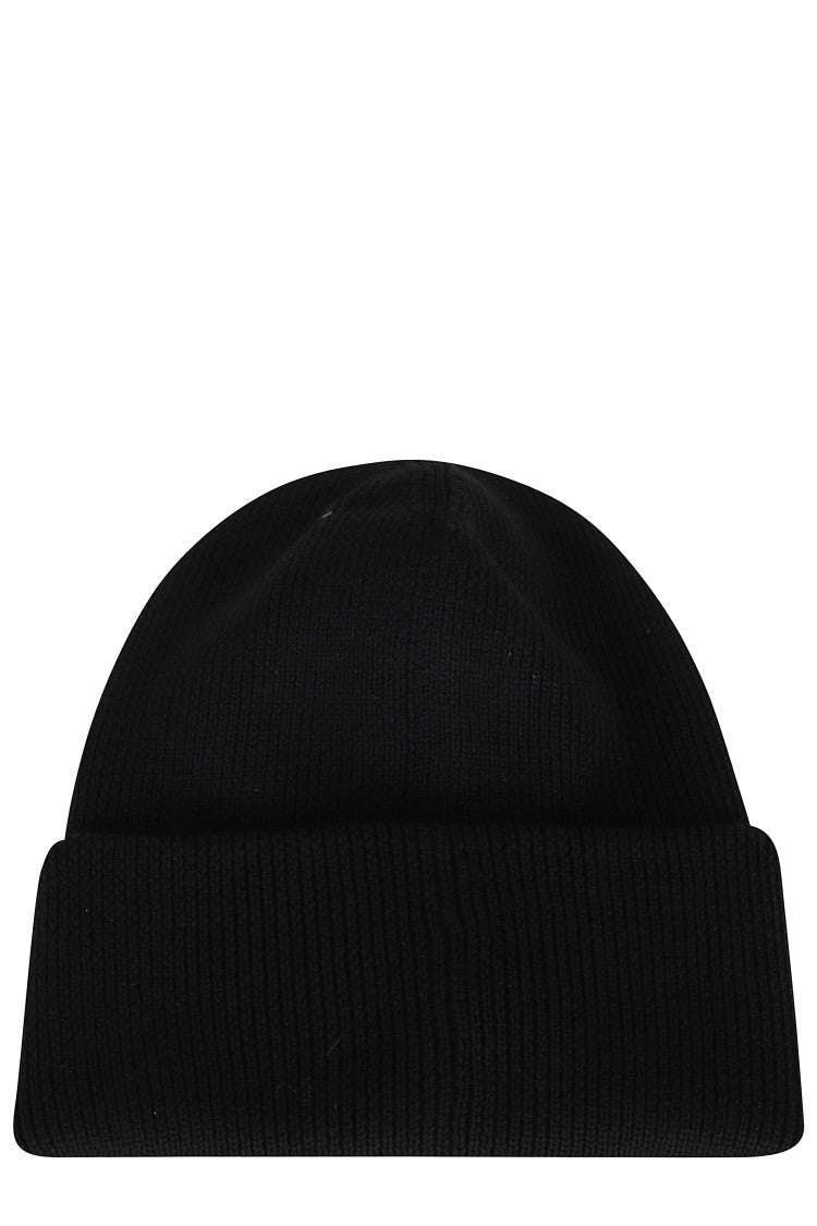 Canada Goose Ribbed Black Merino Wool Toque With Cuff