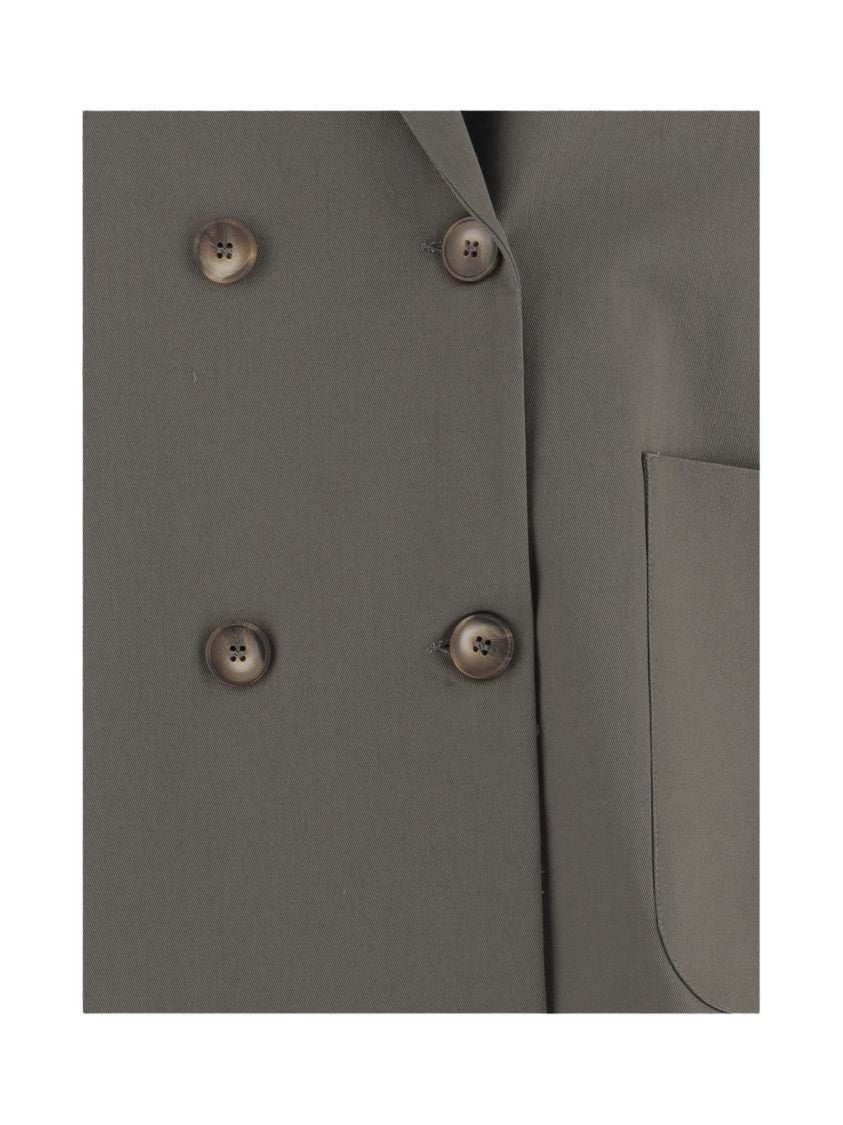 F.It Stretch Cotton Double-Breasted Jacket