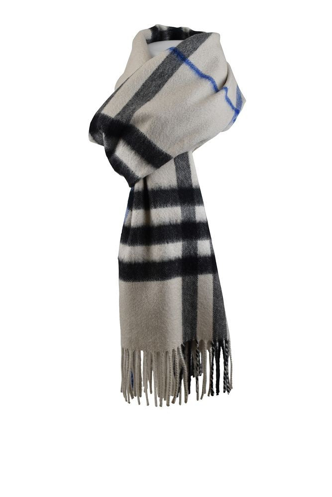Burberry Plaid Cashmere Scarf With Fringed Ends