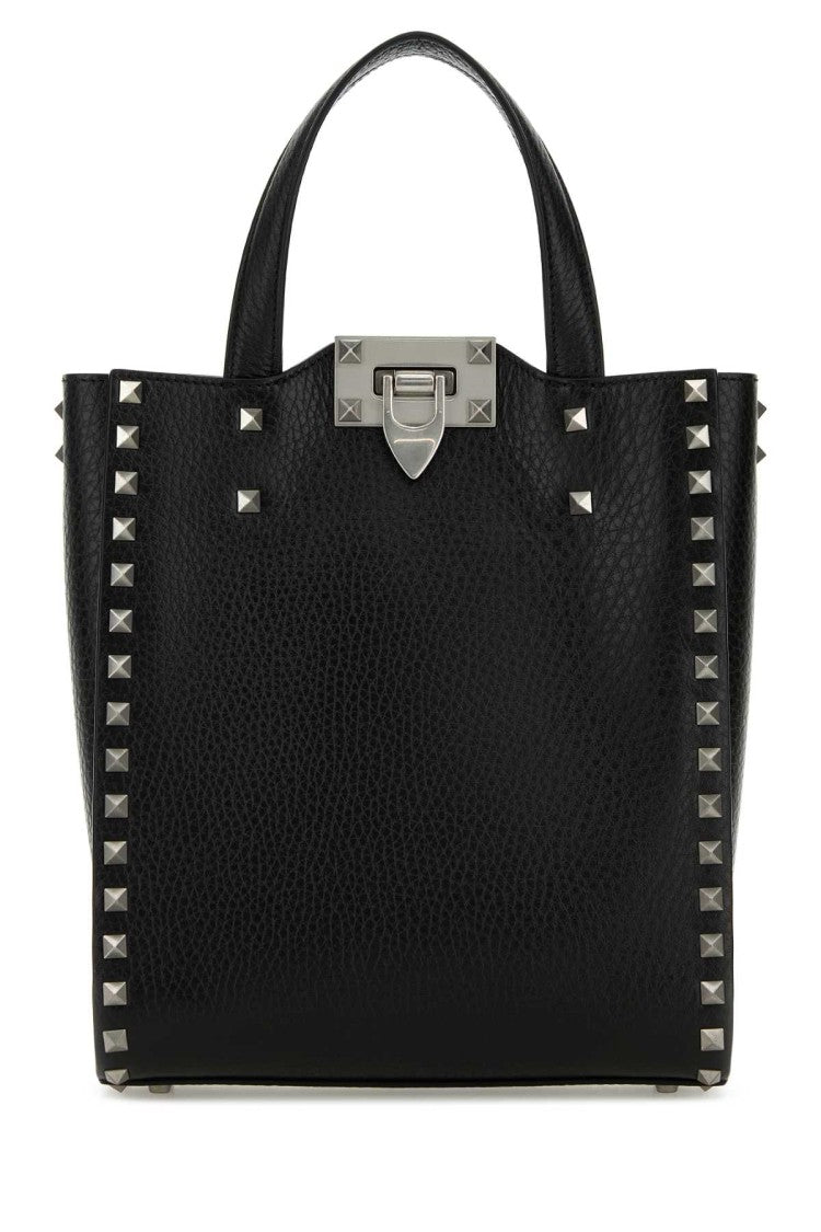Valentino Garavani Black Leather Rockstud Handbag