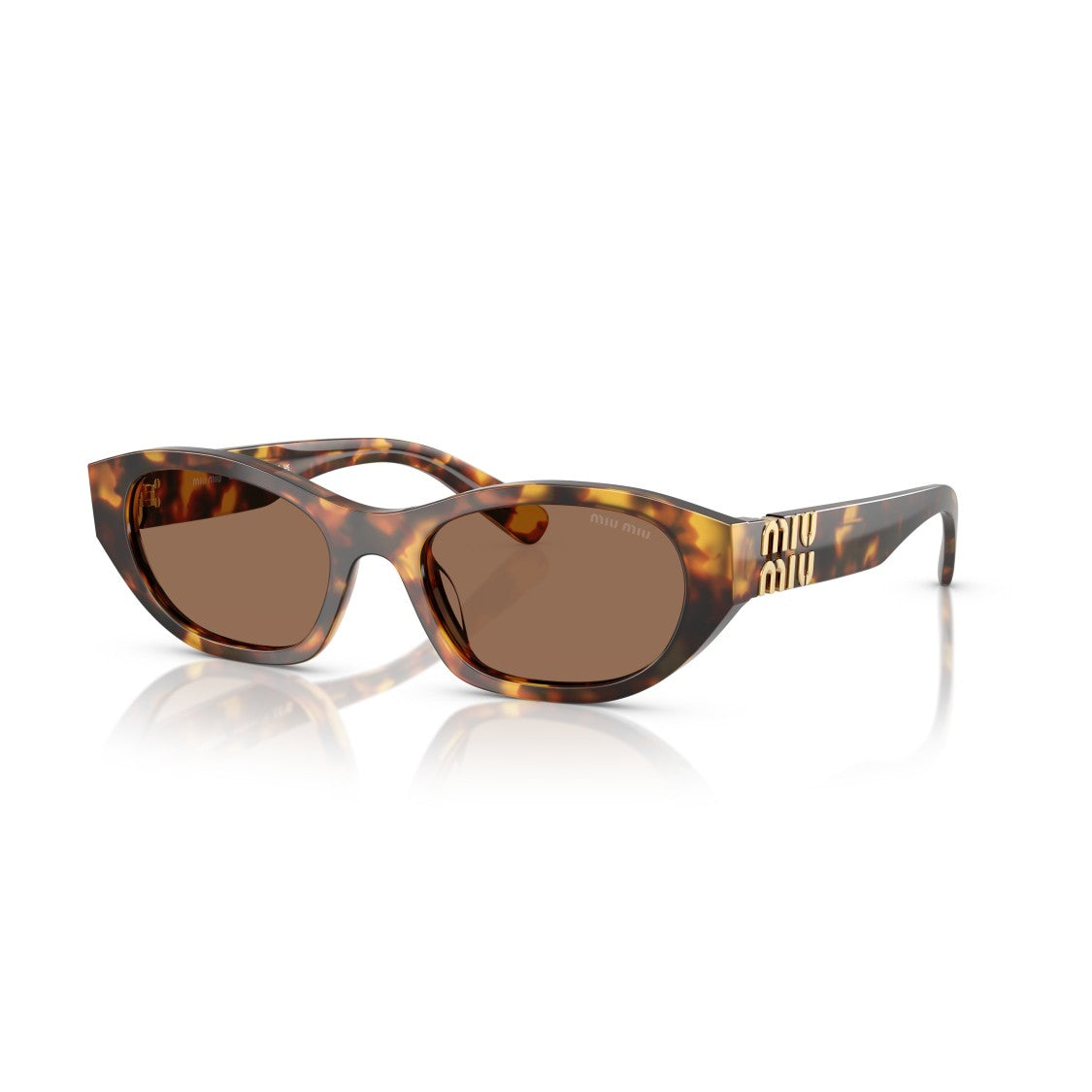 Miu Miu 0Mu A03s Tortoiseshell Oval Frame Sunglasses