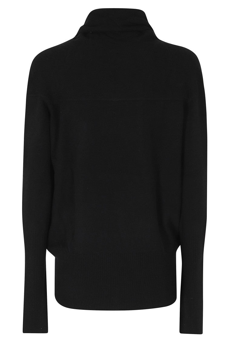 7 For All Mankind Eclipse Draped V-Neck Wool-Cashmere Sweater